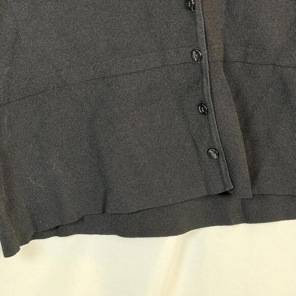 Talbots Black Button Up Cardigan Long Sleeve Y-Neckline Classic Layer SZ Large - Picture 4 of 9